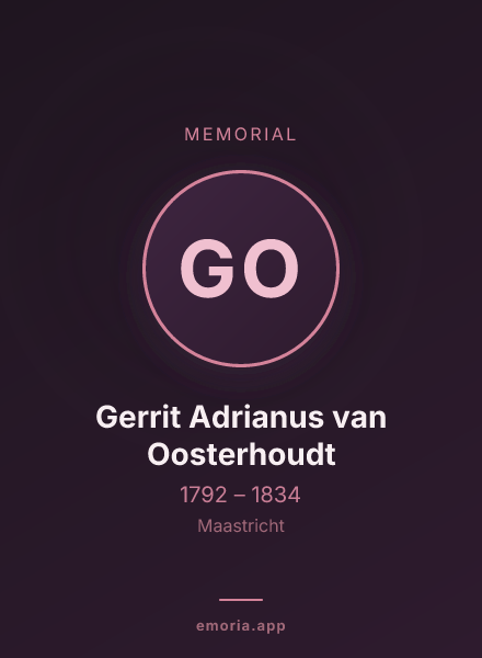 Memorial portrait of Gerrit Adrianus van Oosterhoudt