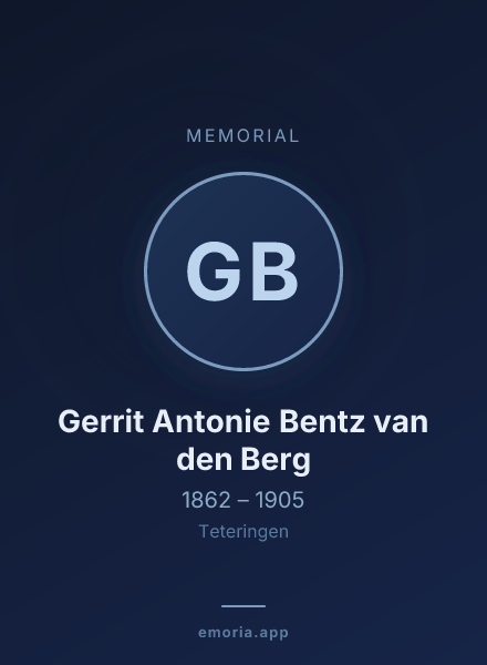 Memorial portrait of Gerrit Antonie Bentz van den Berg