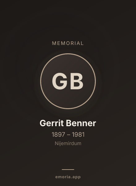 Memorial portrait of Gerrit Benner