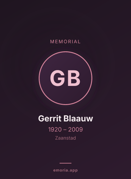 Memorial portrait of Gerrit Blaauw
