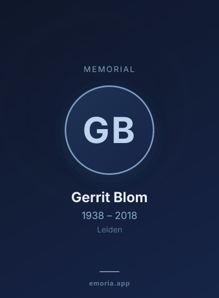 Memorial portrait of Gerrit Blom