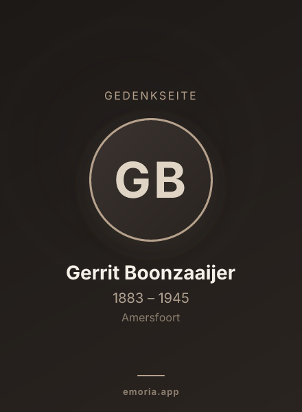 Gedenkportrait von Gerrit Boonzaaijer