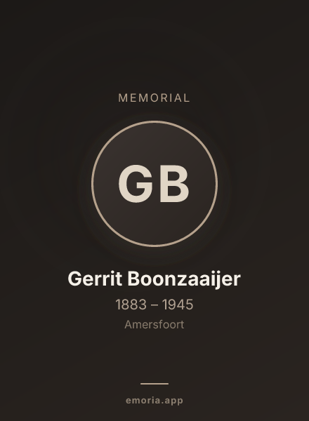 Memorial portrait of Gerrit Boonzaaijer
