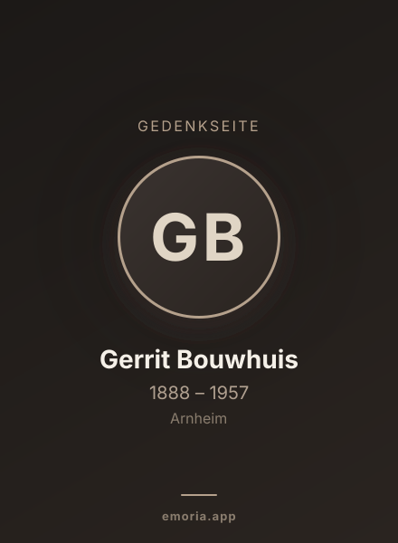 Gedenkportrait von Gerrit Bouwhuis