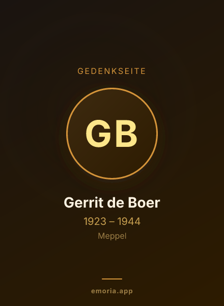 Gedenkportrait von Gerrit de Boer