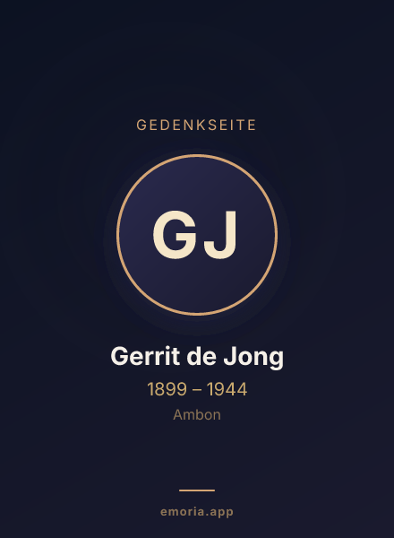 Gedenkportrait von Gerrit de Jong