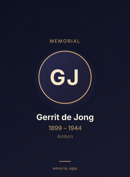 Memorial portrait of Gerrit de Jong