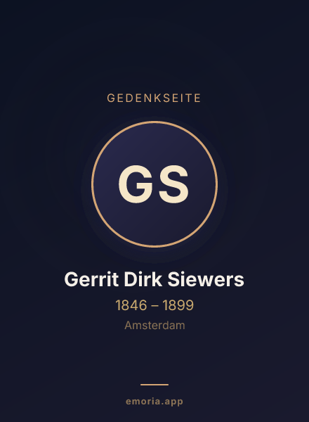 Gedenkportrait von Gerrit Dirk Siewers