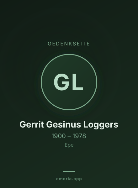 Gedenkportrait von Gerrit Gesinus Loggers