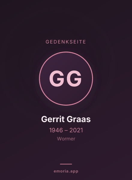 Gedenkportrait von Gerrit Graas