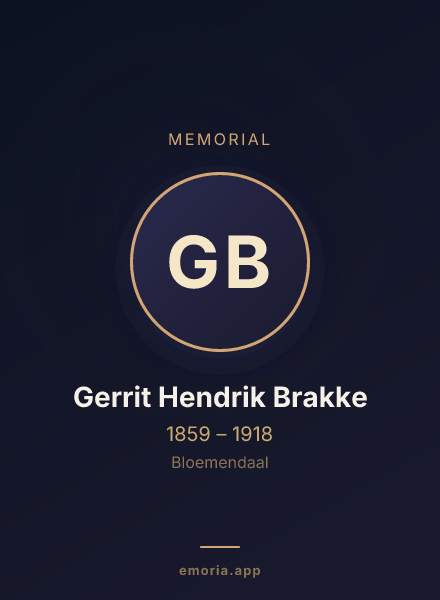Memorial portrait of Gerrit Hendrik Brakke