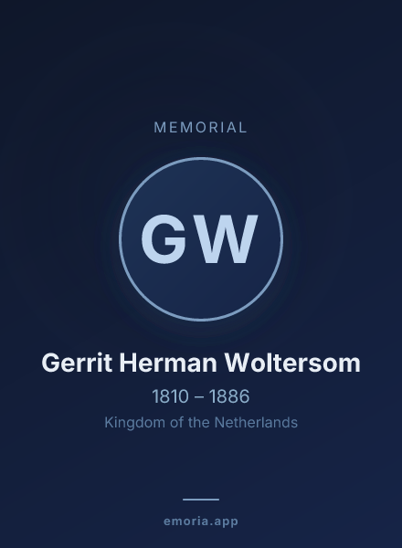Memorial portrait of Gerrit Herman Woltersom
