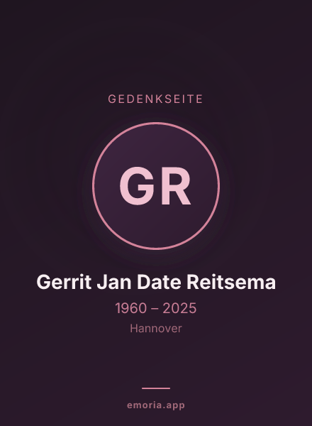Gedenkportrait von Gerrit Jan Date Reitsema