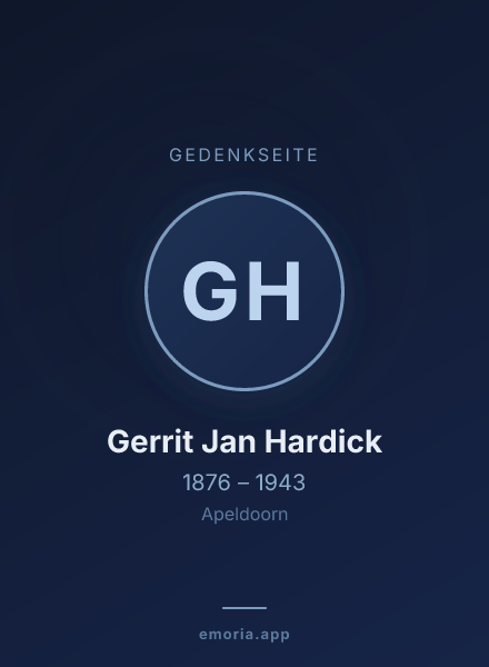 Gedenkportrait von Gerrit Jan Hardick