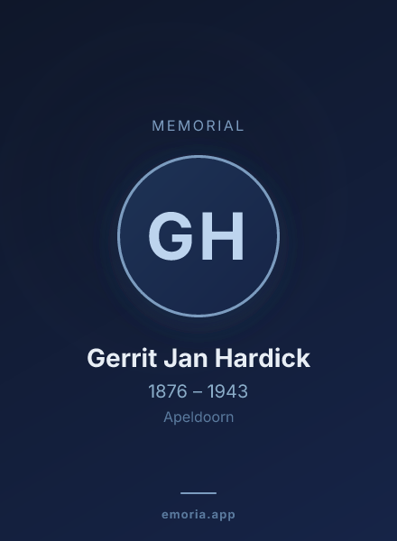 Memorial portrait of Gerrit Jan Hardick