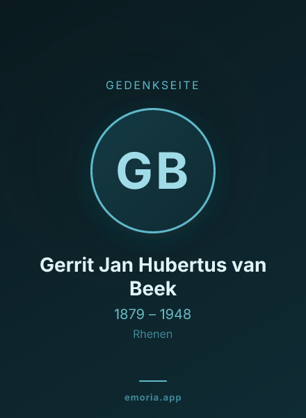Gedenkportrait von Gerrit Jan Hubertus van Beek