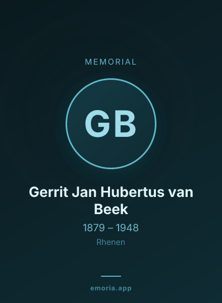 Memorial portrait of Gerrit Jan Hubertus van Beek