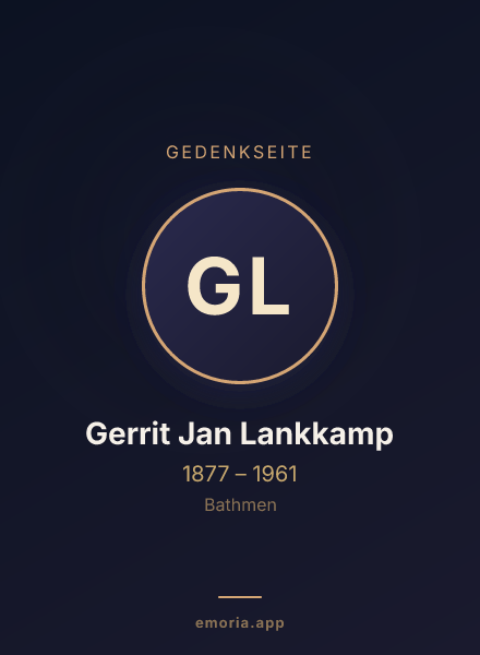 Gedenkportrait von Gerrit Jan Lankkamp