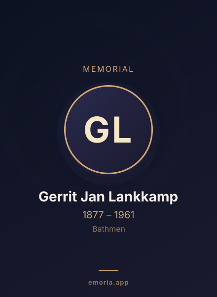 Memorial portrait of Gerrit Jan Lankkamp