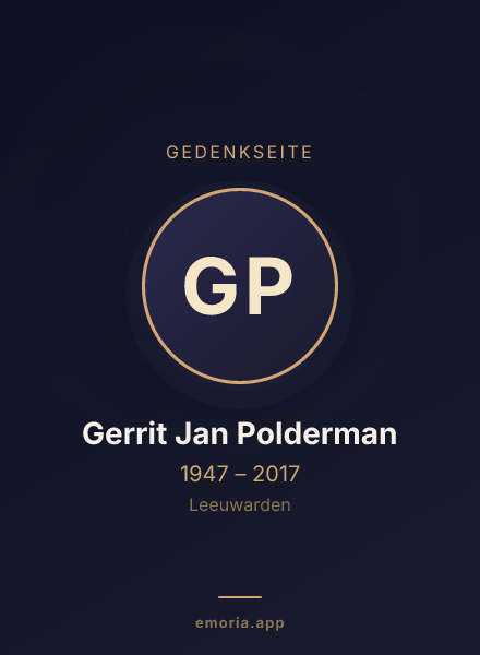 Gedenkportrait von Gerrit Jan Polderman