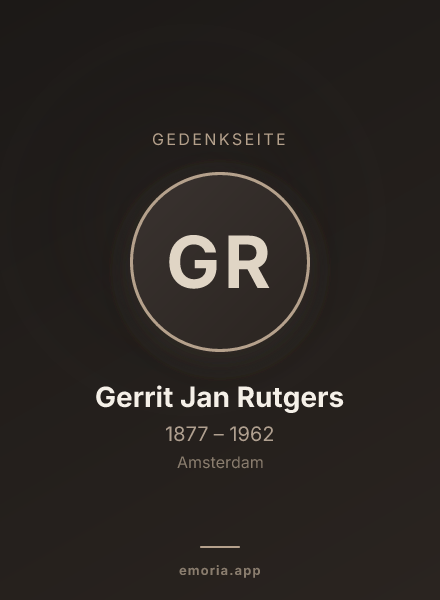 Gedenkportrait von Gerrit Jan Rutgers