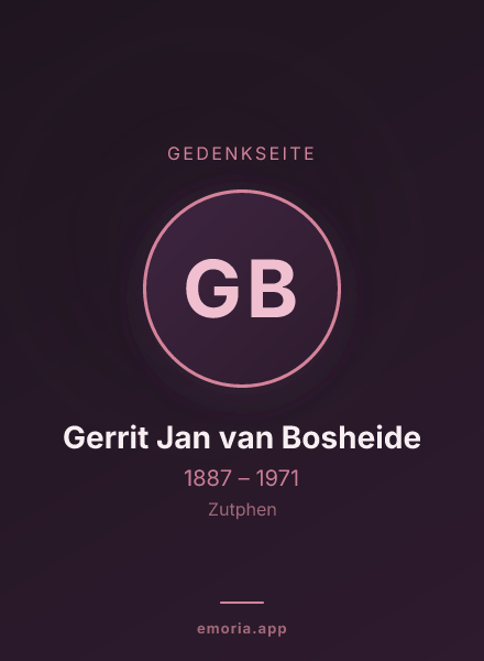 Gedenkportrait von Gerrit Jan van Bosheide