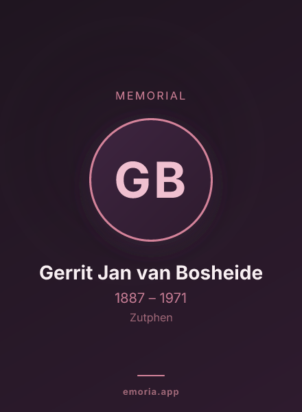 Memorial portrait of Gerrit Jan van Bosheide
