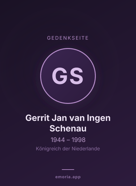 Gedenkportrait von Gerrit Jan van Ingen Schenau