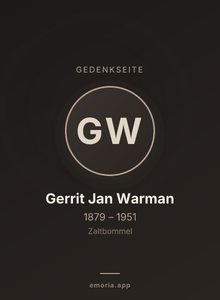 Gedenkportrait von Gerrit Jan Warman