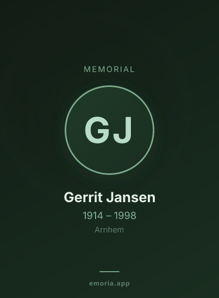 Memorial portrait of Gerrit Jansen