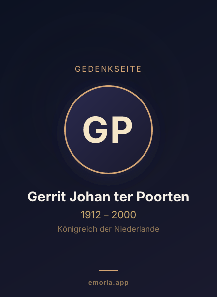 Gedenkportrait von Gerrit Johan ter Poorten