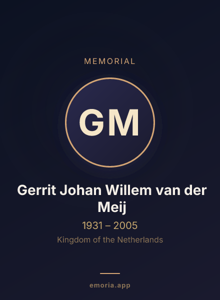 Memorial portrait of Gerrit Johan Willem van der Meij