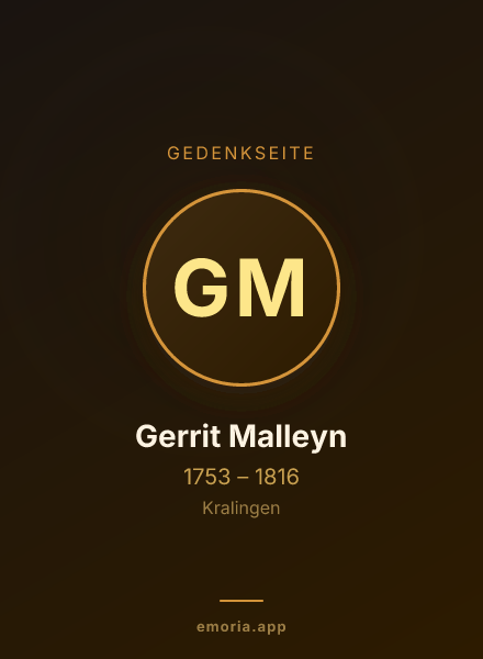 Gedenkportrait von Gerrit Malleyn