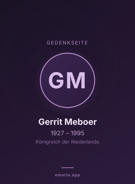 Gedenkportrait von Gerrit Meboer