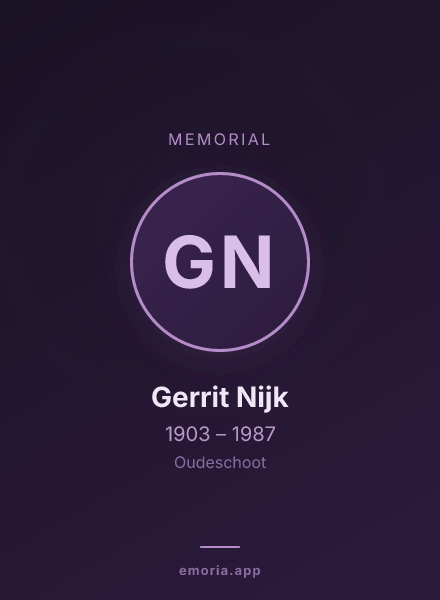 Memorial portrait of Gerrit Nijk