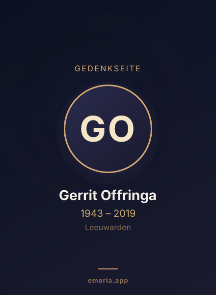 Gedenkportrait von Gerrit Offringa