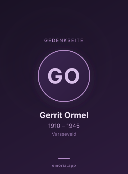 Gedenkportrait von Gerrit Ormel