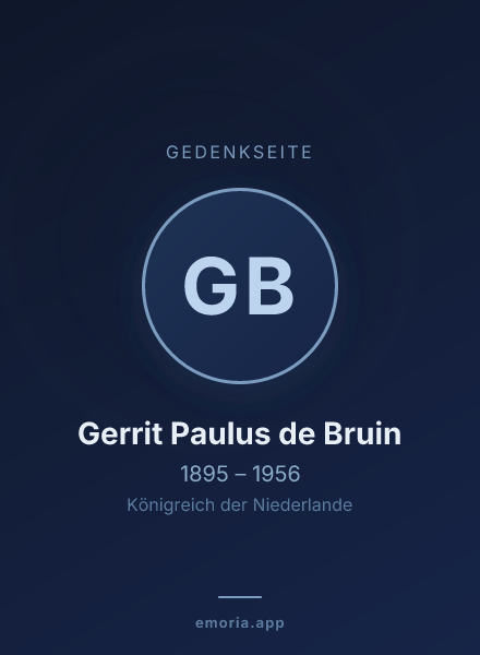 Gedenkportrait von Gerrit Paulus de Bruin