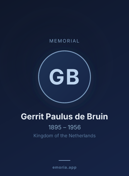 Memorial portrait of Gerrit Paulus de Bruin