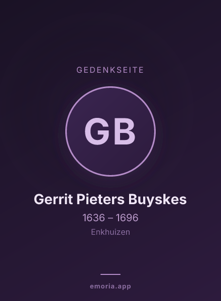 Gedenkportrait von Gerrit Pieters Buyskes