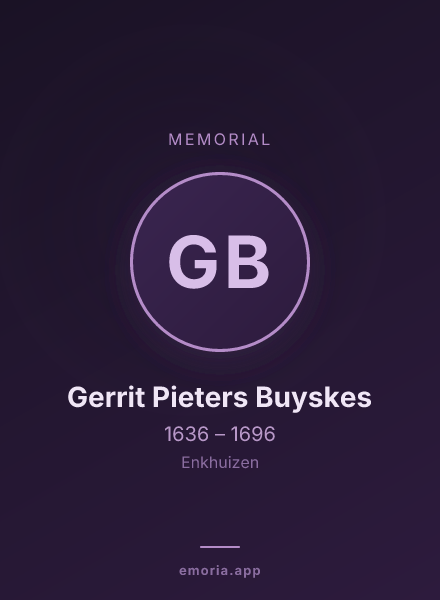 Memorial portrait of Gerrit Pieters Buyskes