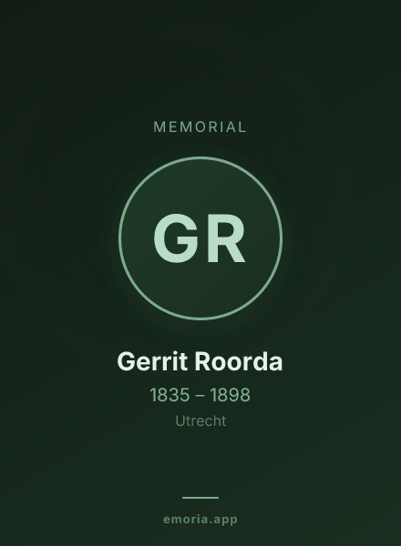 Memorial portrait of Gerrit Roorda