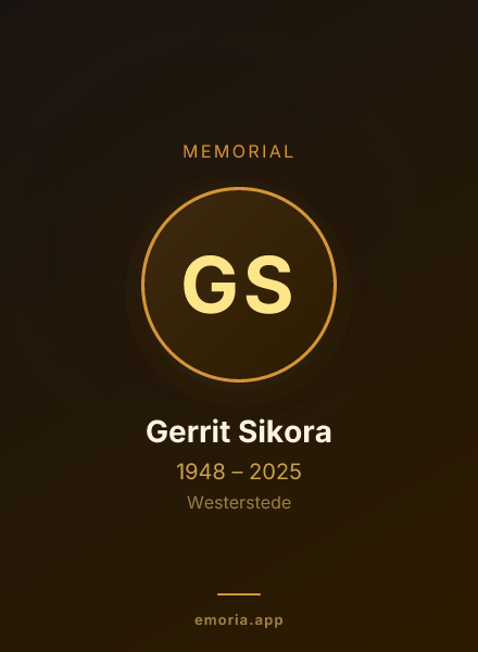 Memorial portrait of Gerrit Sikora