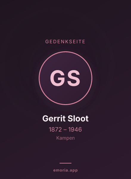 Gedenkportrait von Gerrit Sloot