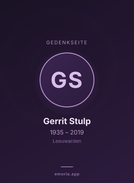 Gedenkportrait von Gerrit Stulp