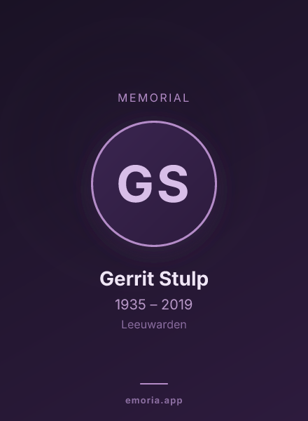 Memorial portrait of Gerrit Stulp