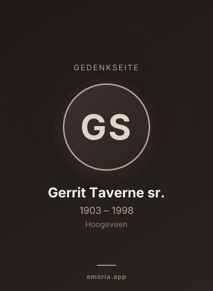 Gedenkportrait von Gerrit Taverne sr.