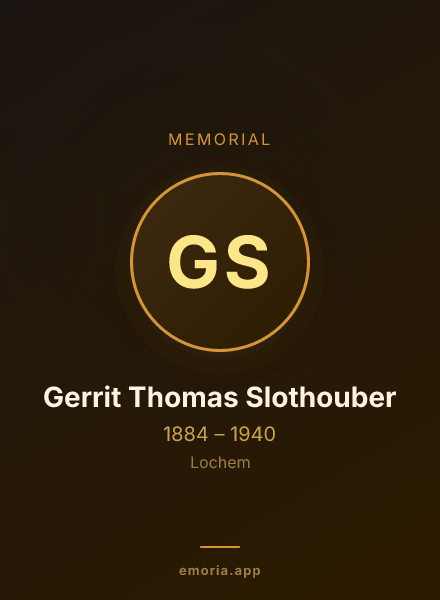 Memorial portrait of Gerrit Thomas Slothouber