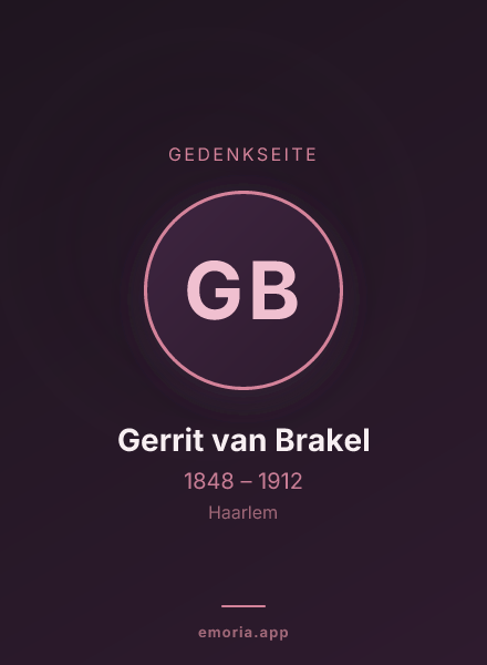 Gedenkportrait von Gerrit van Brakel