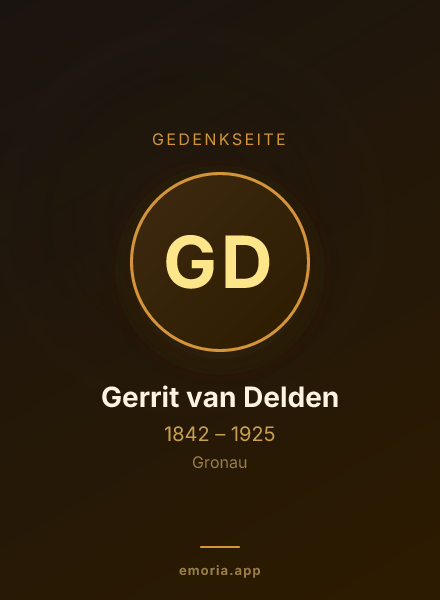 Gedenkportrait von Gerrit van Delden
